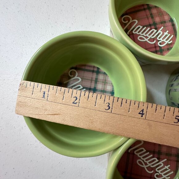 Christmas Holiday Themed Bowls Santa's Nice List and Naughty Plaid Design Winter - Picture 6 of 7
